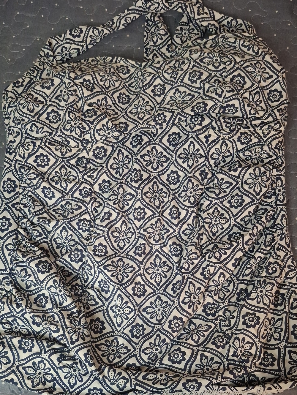Lands' End Blue and White Patterned Tankini size 12